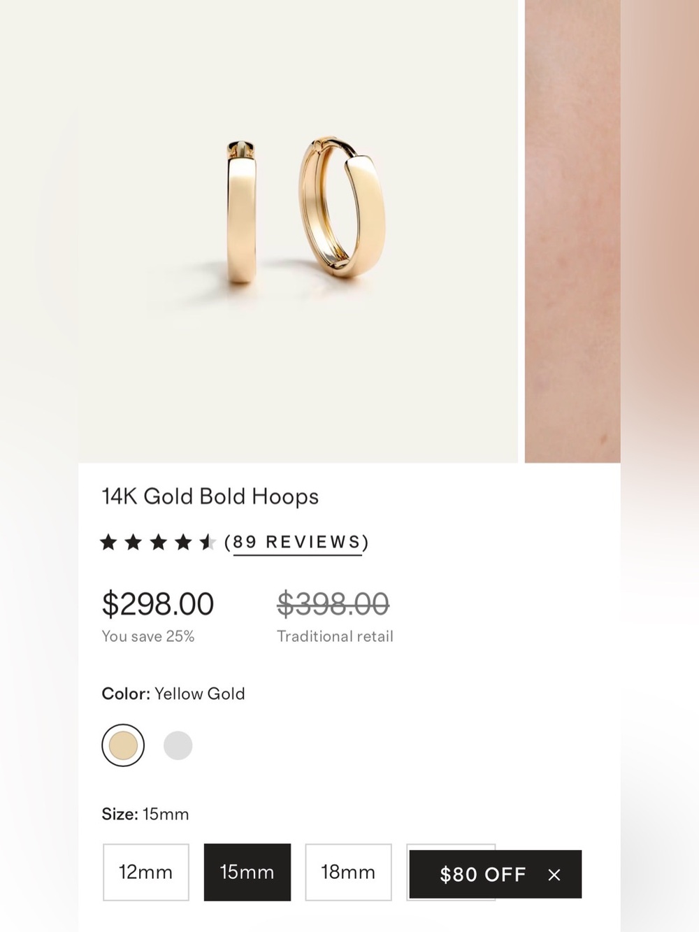Quince 14k solid gold bold hoops